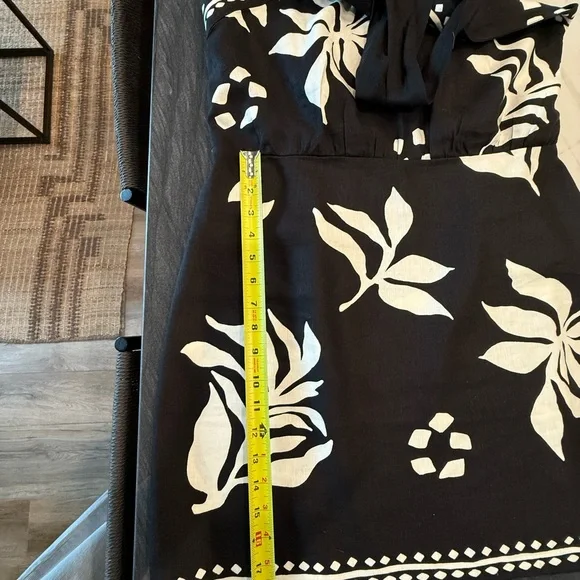 LOFT Black and White Floral Backless Dress - Picture 9 of 10